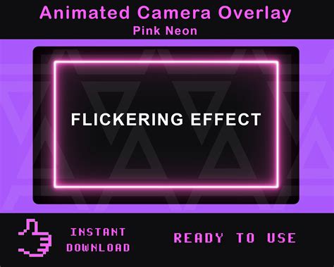 Twitch Animated Camera Overlay Pink Neon Webcam Border With Flickering