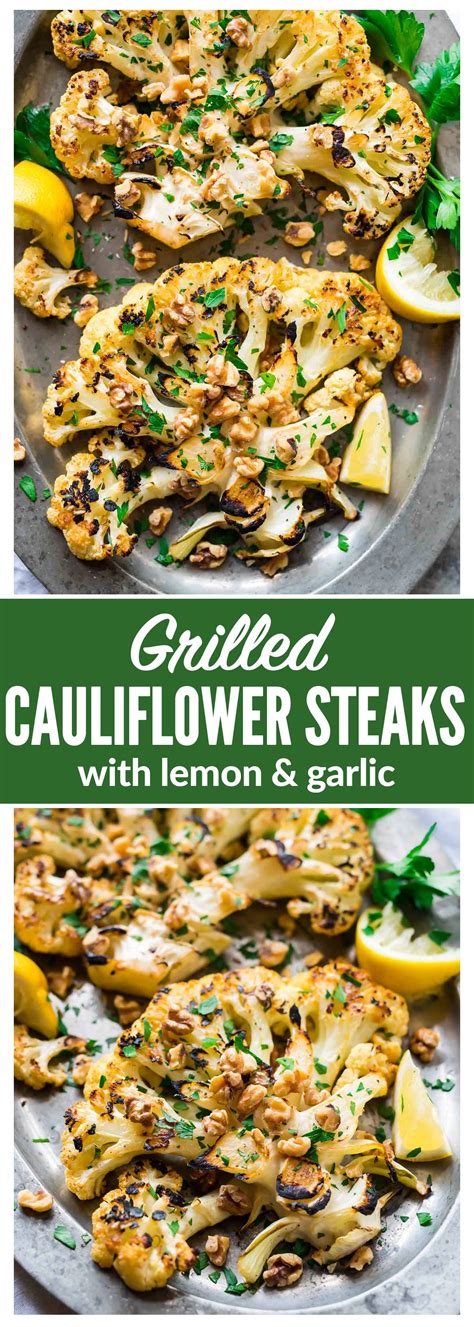 Grilled Cauliflower Steaks With Honey Lemon And Toasted