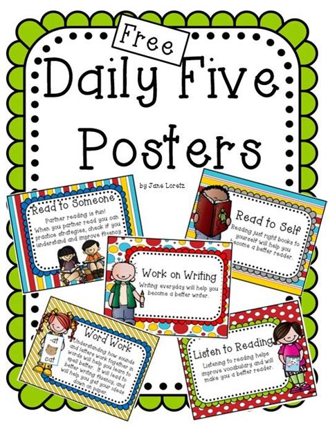 Free Daily Five Posters Daily Five Posters Daily Five Daily 5