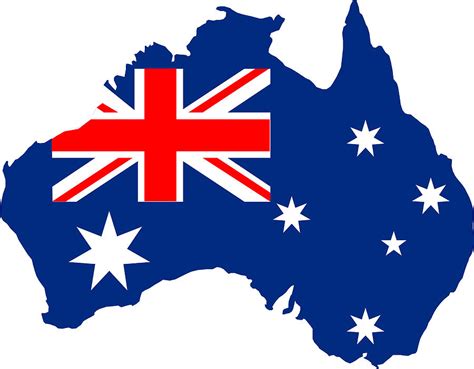 Australia Map With Flag Gambaran