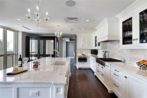 We have a full range of white kitchen cabinets from the clicbox range of kitchen cabinets. Transitional High-End Hi-Rise Home - Traditional - Kitchen ...