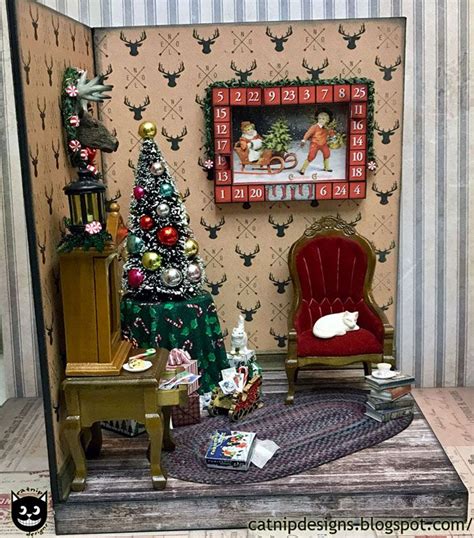 Miniature Christmas Scene By Artistic Catnip Christmas Diorama
