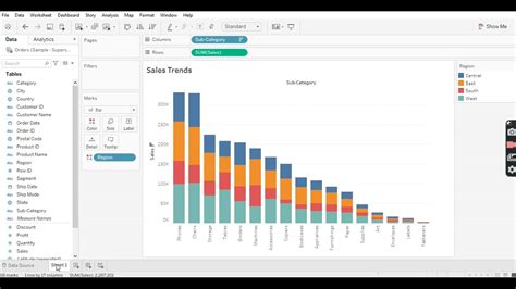 How To Create Stacked Bar Chart In Tableau Youtube