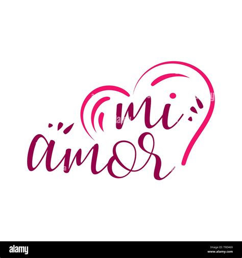 My Love In Spanish Vector Digital Calligraphy Mi Amor Vector Hand