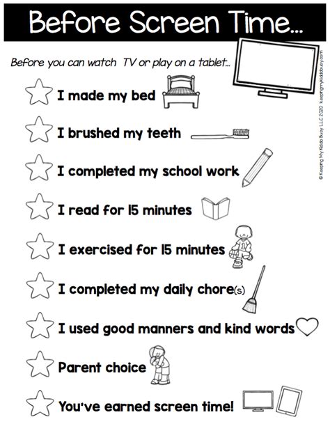 Screen Time And Chores Ms Bowdells Class