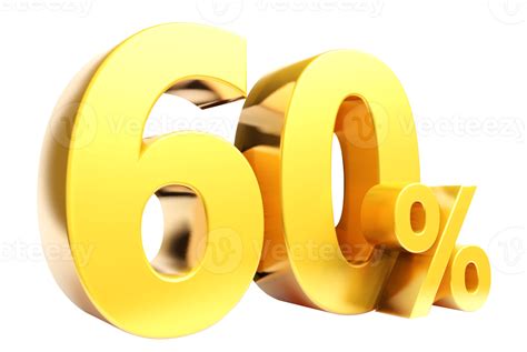 60 Percent Golden Symbol 3d Render 8478205 Png