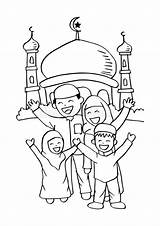 Ramadan Mewarnai Moskee Moslemische Familj Muslimsk Gezin Vrolijke Moslims Moslimfamilie Heureuse Musulmana Kareem Mubarak Moschee Lycklig Iftar Mosquée Musulmane Glückliche sketch template