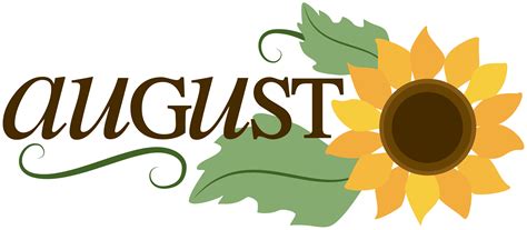 August Calendar Clip Art Customize And Print
