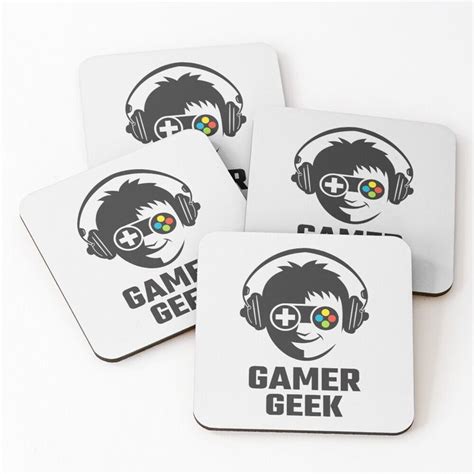 Gamer Geek Coasters Set Of 4 By Pivox Geek Stuff Coasters Gamer