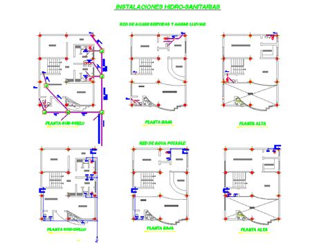 Installation Hydro Sanitary Plan Layout File Cadbull