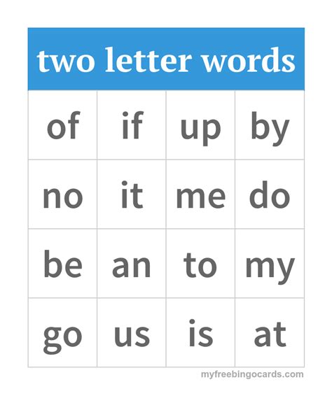 Free Printable Two Letter Words Flash Cards Download Them In Pdf Two