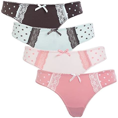 Buy Womens Sexy Underwear Cute And Flirty Polka Dot Thong Panties 4