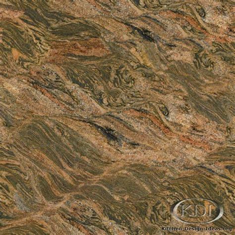 The typical white variety of granite countertop is generally available with gray, black, and even red or blue flecks of stone throughout its surface. Juparana India Gold Granite - Kitchen Countertop Ideas