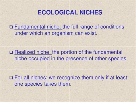 Ppt Ecological Niches Powerpoint Presentation Free Download Id6103931