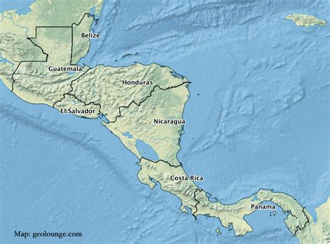 Central America Geography Map
