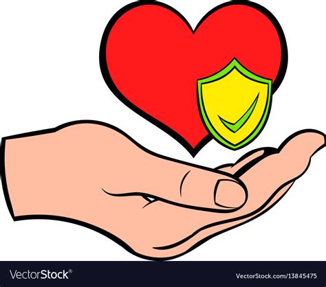 Hand Holding Red Heart Icon Cartoon Royalty Free Vector
