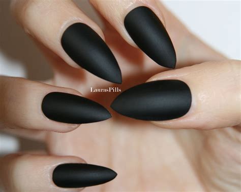 Roll Up Suit Matte Black Nails Matte Black Nail Polish Stiletto