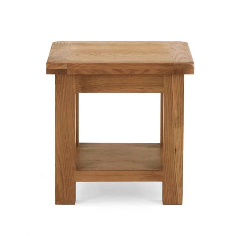 Zelah Oak Square Lamp Table Solid Wood Roseland Furniture