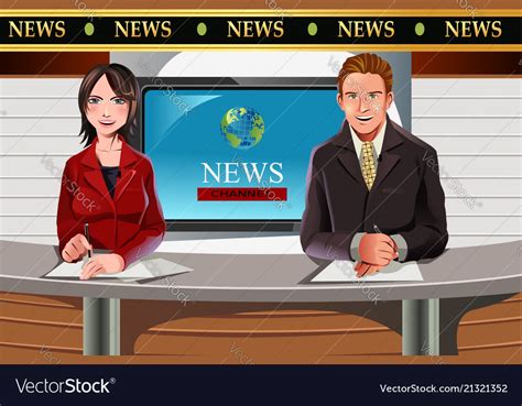 Tv News Anchors Royalty Free Vector Image Vectorstock