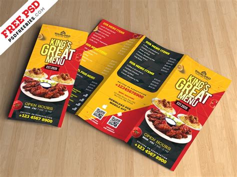 Tri Fold Restaurant Menu Psd Download Psd