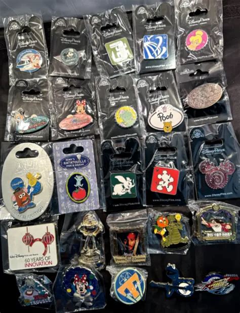 Disney Pin Lot Of 25 Different Pins Mickey Minnie Pooh Tink Chip Dale