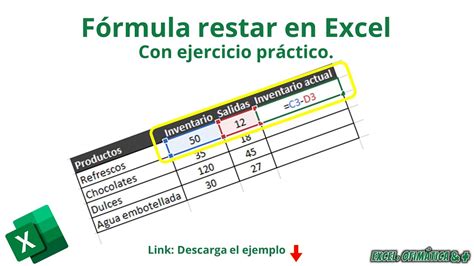 Cómo restar en Excel Fórmula Resta Microsoft Excel Link descarga