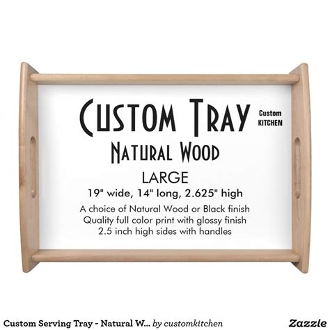 Custom Serving Tray - Natural Wood - Large | Custom serving tray, Serving tray, Food serving trays