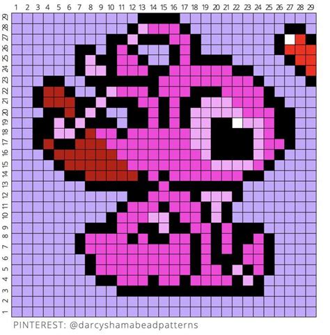 The Pixel Art Is Designed To Look Like An Animal With Pink And Black