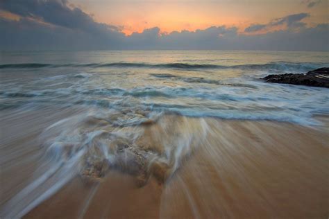 Beach Clouds Dawn Dusk Golden Hour Idyllic Ocean Scenic Sea