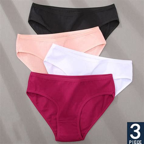 Finetoo 3pcsset Cotton Womens Briefs Underwear Briefs S Xl Sexy Ladies Intimates Underwear For