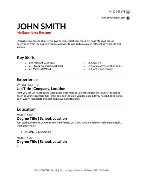 Feel free to customize this example as per your. Free Resume Templates Download: How to Write a Resume in ...
