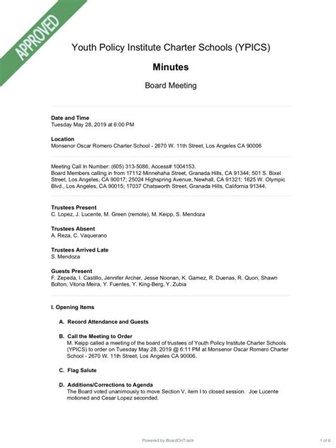 Let's dive deeper into what meeting minutes actually are, how to write them, and look at a few meeting minutes templates and examples. What Should Your Charter School's Board Meeting Minutes ...