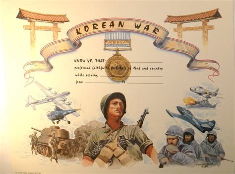 Korean War Certificate Unused Mint From The Us Naval Institute