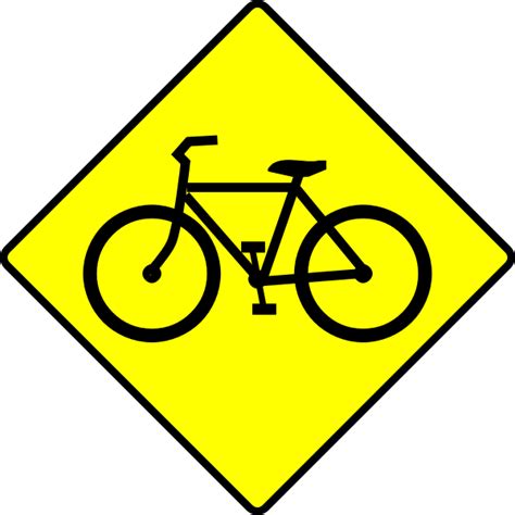 Bicycle Caution Sign Free Svg