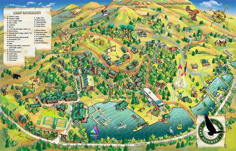 Camp Rockmont Map Illustration Illustrated Maps By Rabinky Art Llc