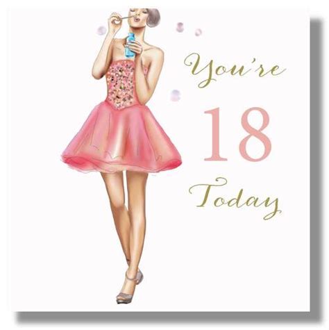 Happy 18th Birthday Card Girl 18t Flinth Birthday Card Girl 18th