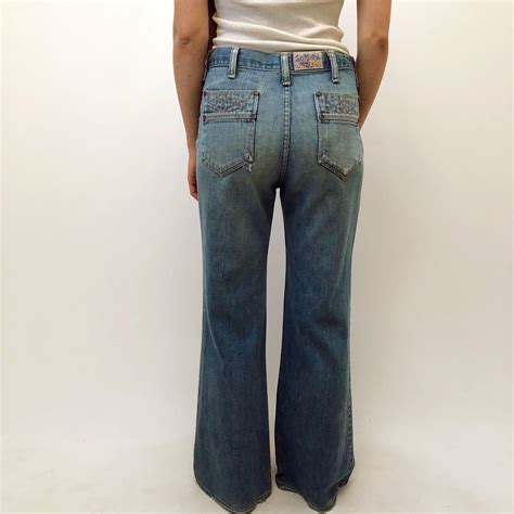 Wrangler Bell Bottoms Vintage 1970s High Waist Bell Bottom Blue