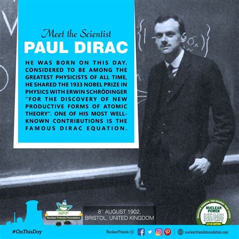 Onthisday Meet The Scientist Paul Dirac He Was Born On This Day