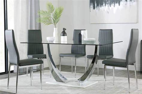 No chairs new silver & glass dining table only. Glass Dining Table & Chairs - Glass Dining Sets ...