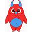 Silly Little Red Monster  Free Clip Art