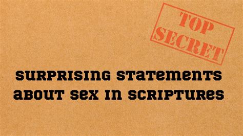 11 06 22 Surprising Statements About Sex In Scriptures Youtube