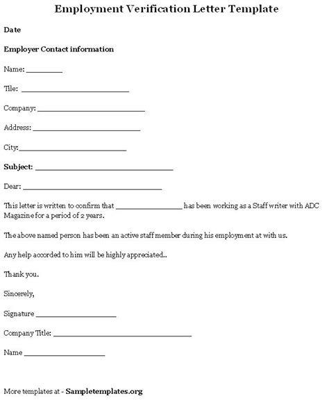 Verification Of Employment Letter 9 Examples Format Sample Examples