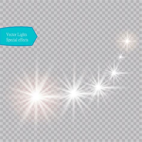 Set Of Vector Glowing Light Effect Stars Bursts With Sparkles On