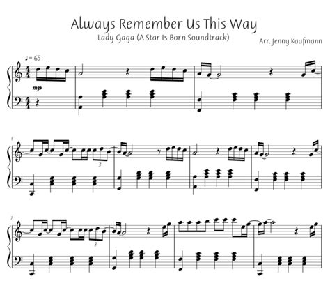 Tefi — always temember us this way 03:26. Always Remember Us This Way (PIANO SHEET MUSIC)