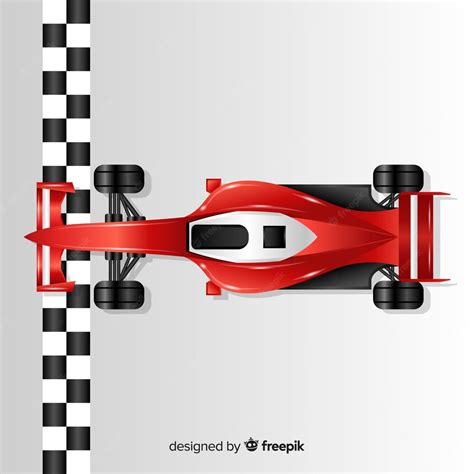 Premium Vector Shiny Red F1 Racing Car Crosses Finish Line