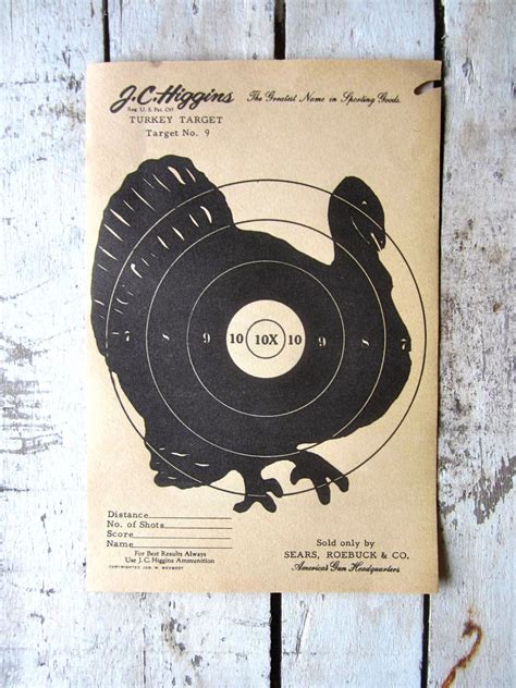 Vintage J C Higgins Turkey Target No Shooting Paper C Etsy