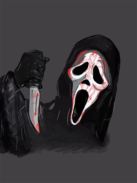 Ghostface A5 Scream Series Bloody Portrait Print Etsy