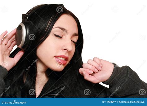 Woman In Headphones Stock Image Image Of People Portrait 11433297