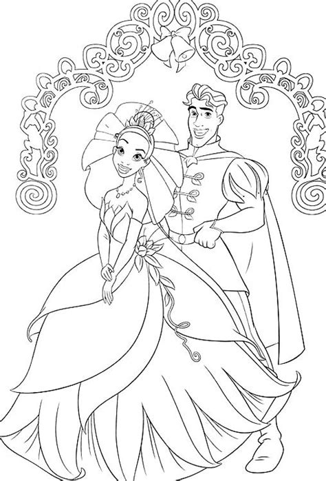 You can use this image for backgrounds on computer with best quality. Princess Tiana And The Frog Prince Ready To Marry Coloring ...