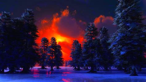 Winter Sunset 1920x1080 Wallpapers Wallpaper Cave